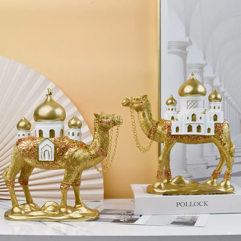 BEST SELLER PAJANGAN UNTA EMAS DEKORASI HAMPERS LEBARAN HIASAN ORNAMEN UNTA MINIATUR DEKORASI IDUL
