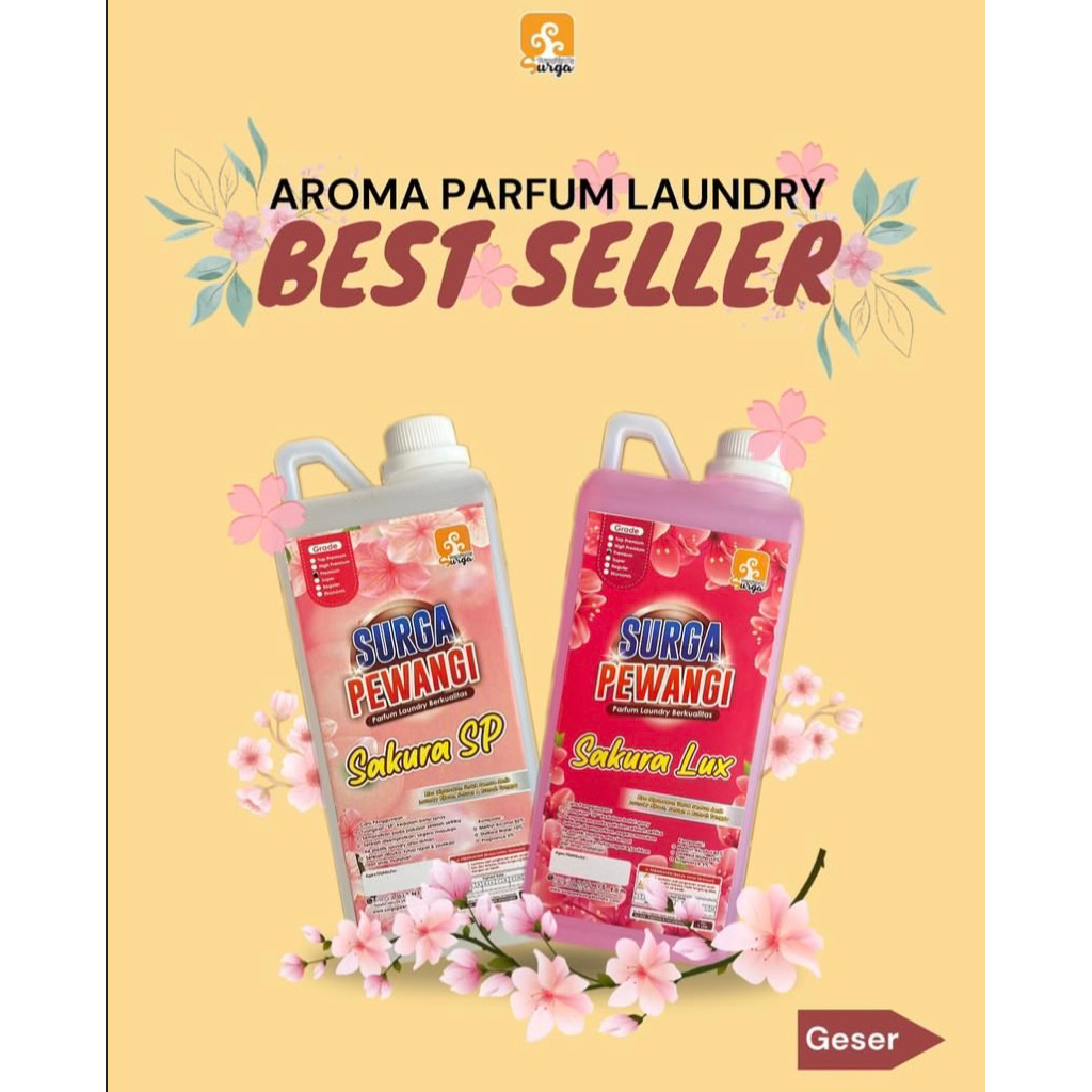 Pewangi Laundry, Parfum Laundry, Parfum Laundry500ml, Surga Pewangi, Tahan Lama, Aroma Wangi