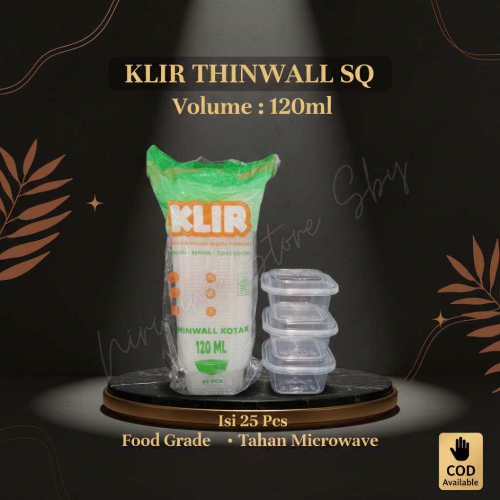 (25 Pcs) Klir Thinwall Kotak 120ml | Cup Puding / Cup Ice / Kotak Puding Mini / Thinwall Square