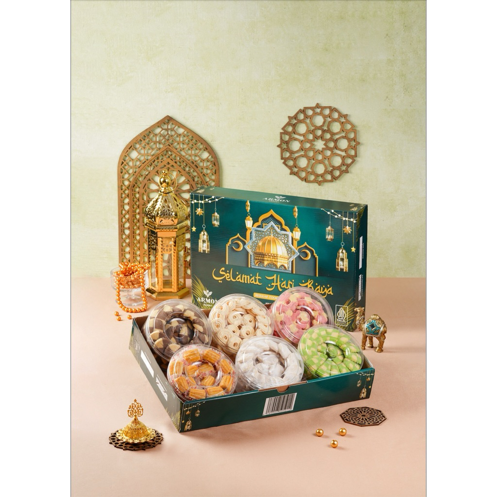 Paket Kue Kering Lebaran Parcel isi 6 Toples Brand Monica & Loren