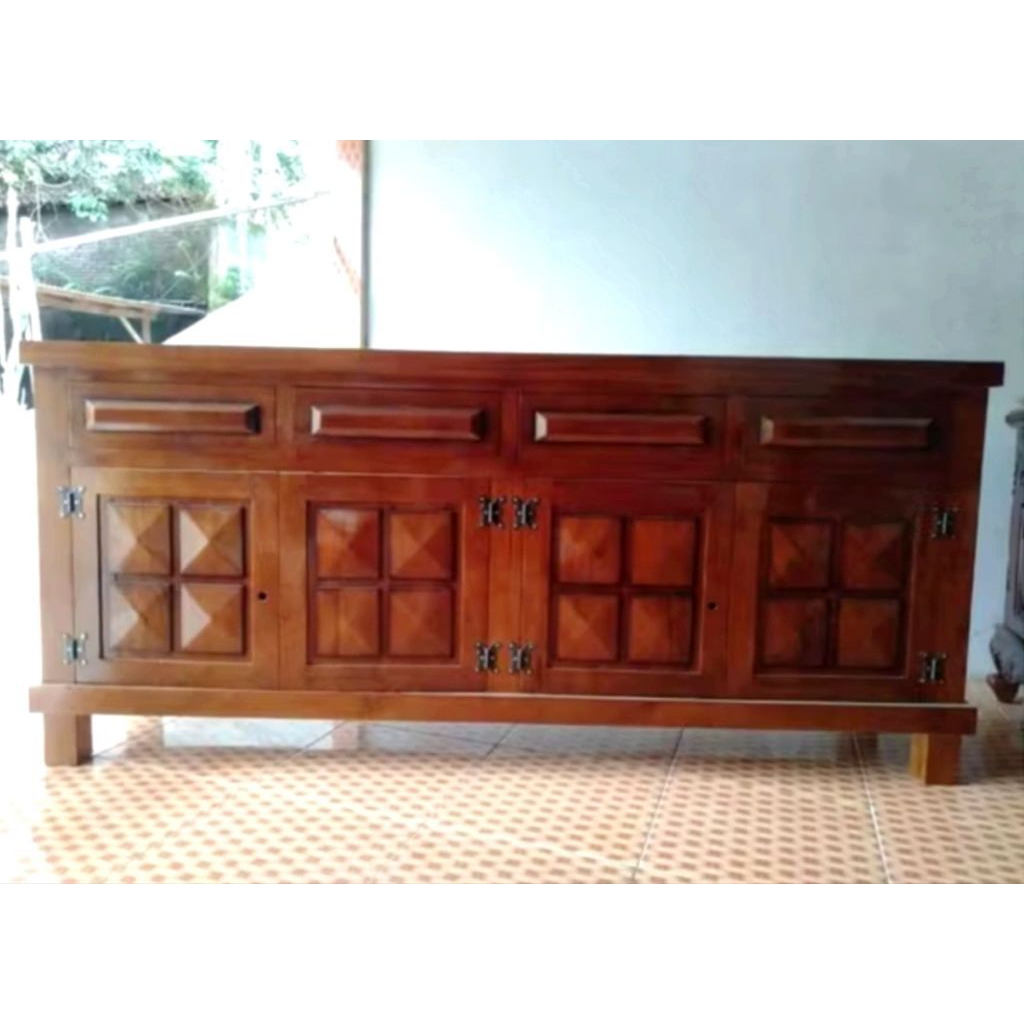 Bufet Meja Tv Piramida  minimalis Jati Jepara Asli Original