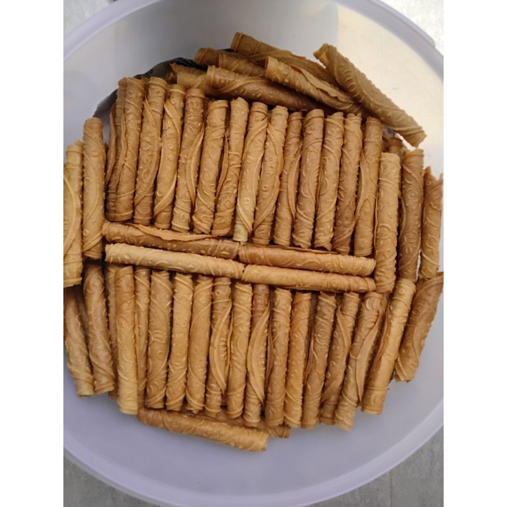 Kue Semprong 1 kg  Rasa Original Dan Wijen (Khas Selat Panjang, Harum, Tidak Terlalu Manis, dan Reny