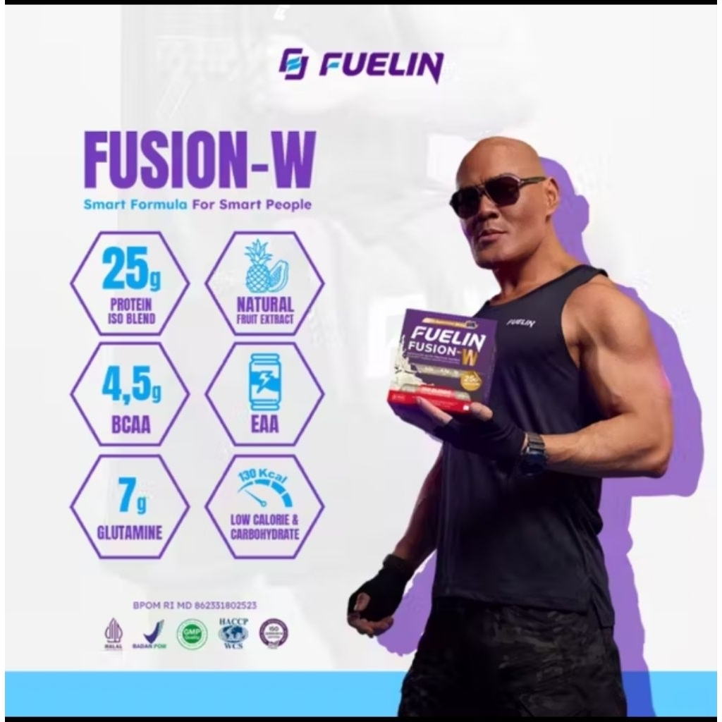 1 box FUELIN - Fusion W ISO BLENDS ( Whey Protein & Isolate ) Susu Protein with Smart Formula