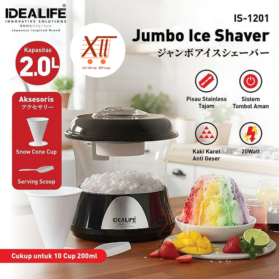 IDEALIFE IS~1201 JUMBO ICE SHAVER 2 LITER Mesin Penyerut Es Batu Besar 30 Watt