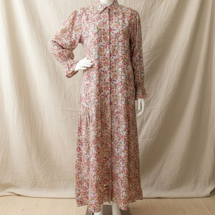 Gamis Yumna Casual - Gamis Yumna Motif Casual - Yumna Dress Modern - Dress Muslimah