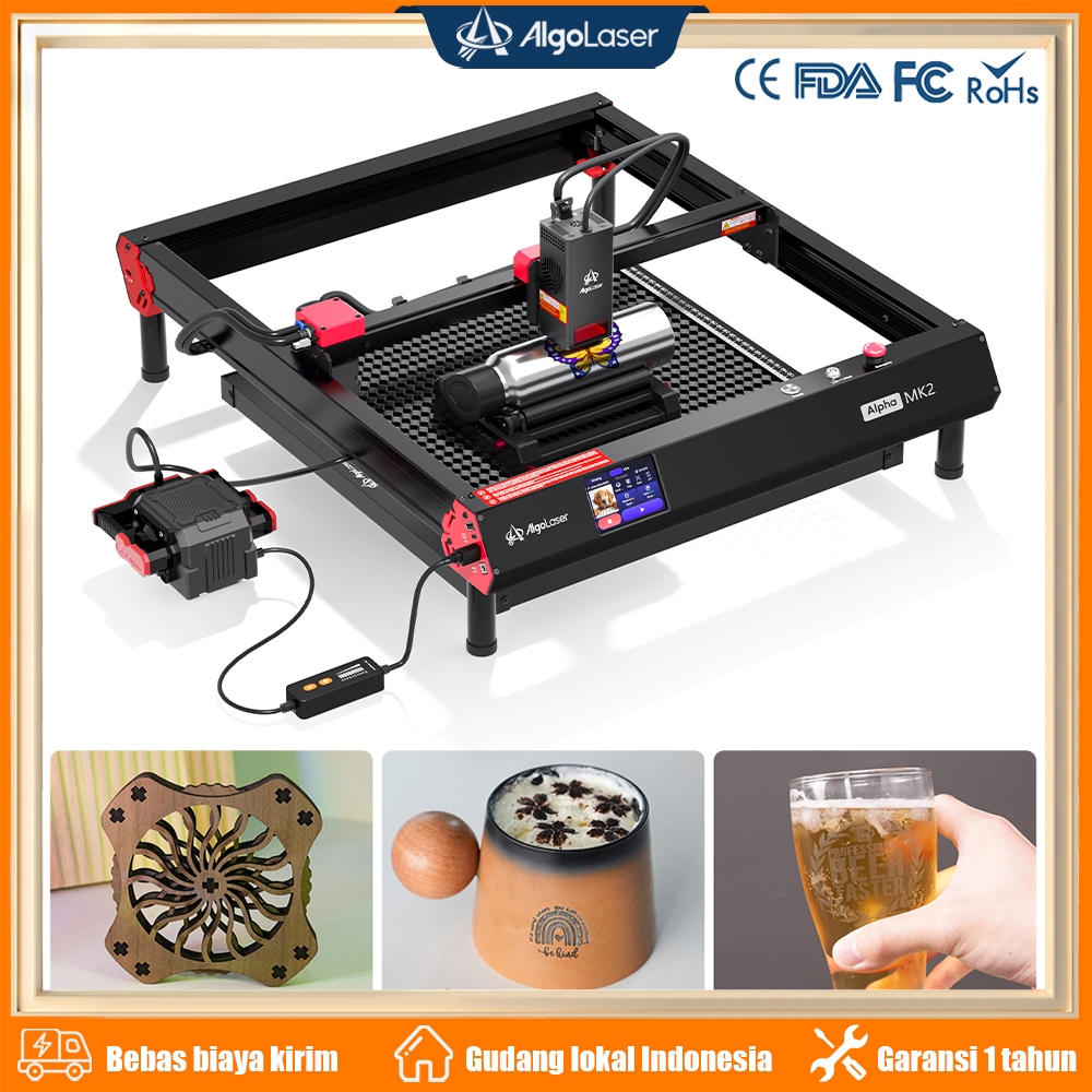 AlgoLaser Alpha MK2 20W Mesin Ukiran Laser Pemotong Laser Cerdas Untuk Kayu Mesin Pemotong Akrilik