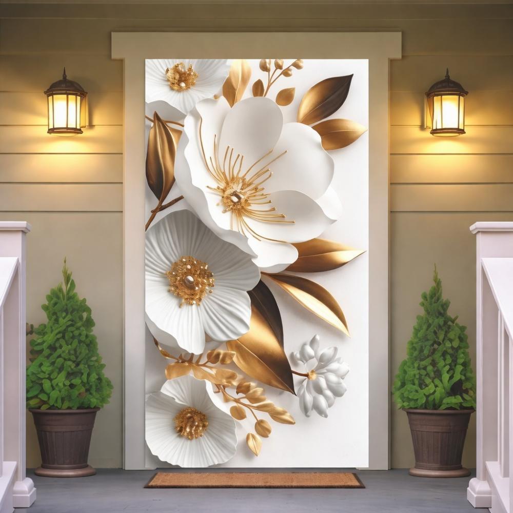 Wallpaper Dinding Custom 3D Premium Non Glitter Motif Serat Jeruk Motif Bunga Mawar - Butikwallpaper