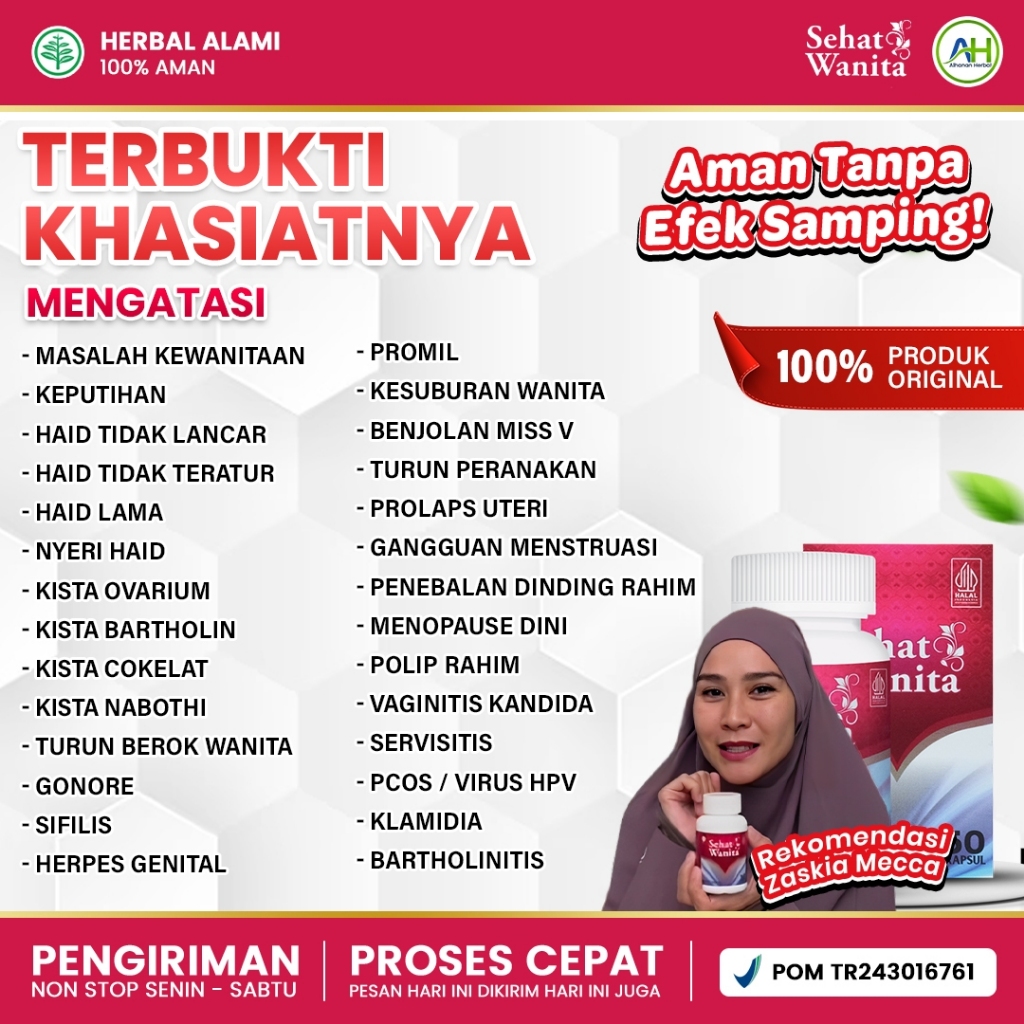 Sehat Wanita Pelancar Haid, Obat Program Hamil Cepat, Penyubur Kandungan Herbal Promil Sehat Wanita