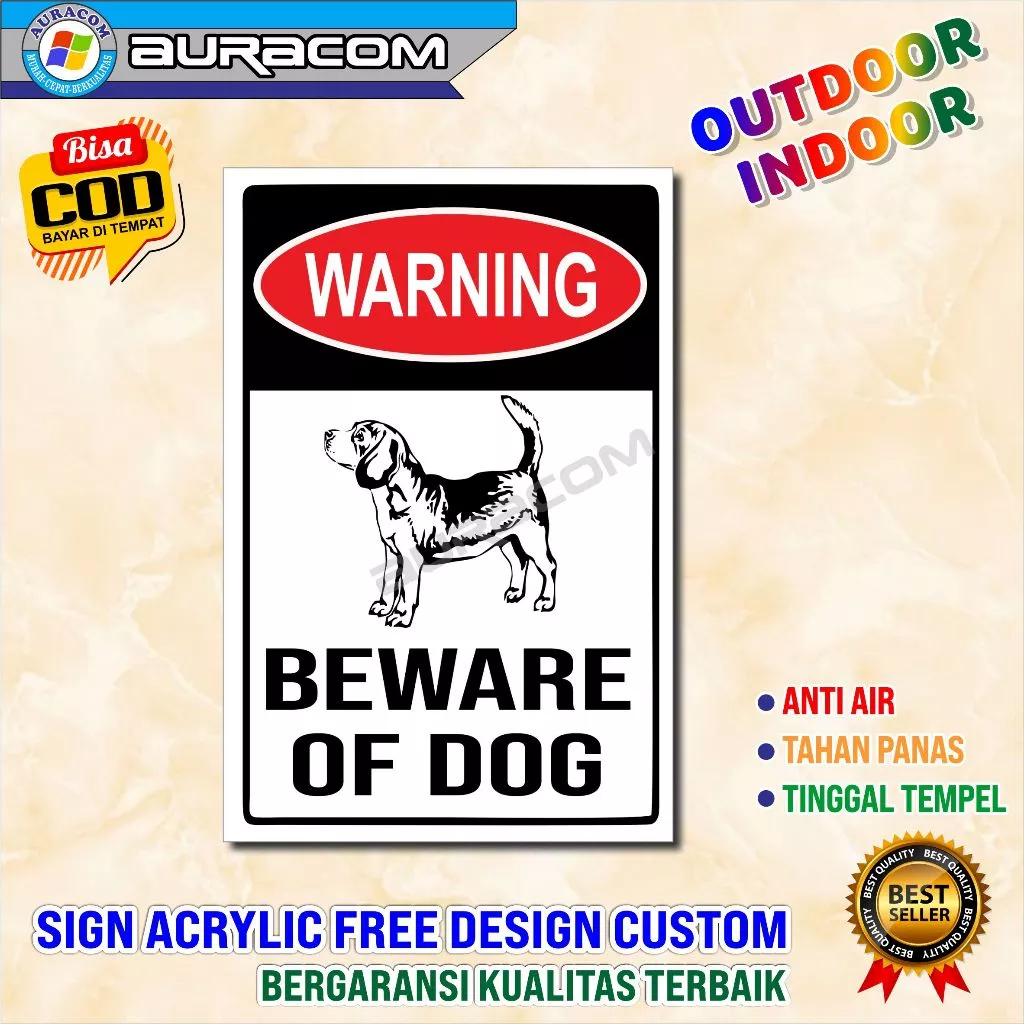 Sign Warning Beware Of Dog Sign Peringatan Custom Free Design