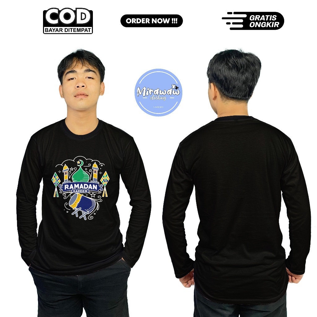 Kaos Ramadhan Kareem Desain Keren Mesjid dan Bedug Vektor Lengan Panjang Baju Distro