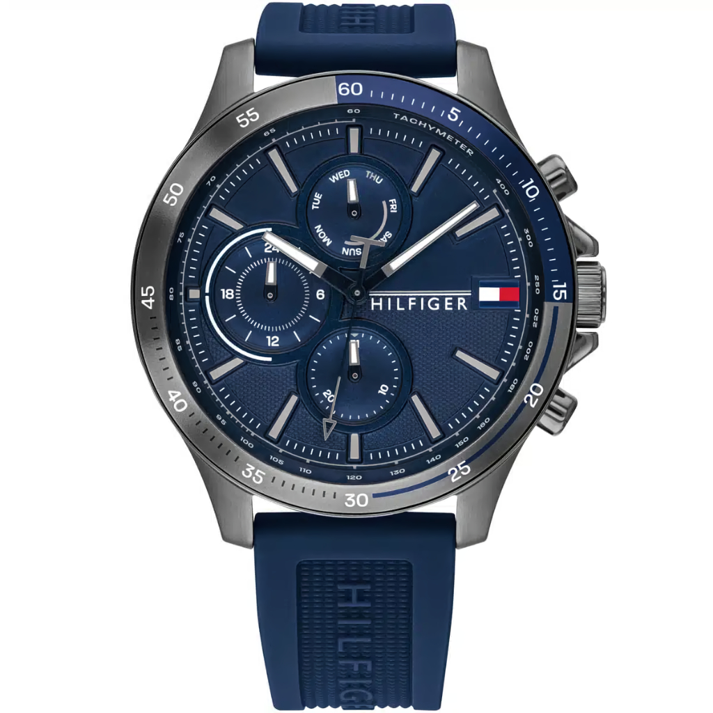 Tommy Hilfiger Blue Silicone Men's Multi-function Watch - 1791721