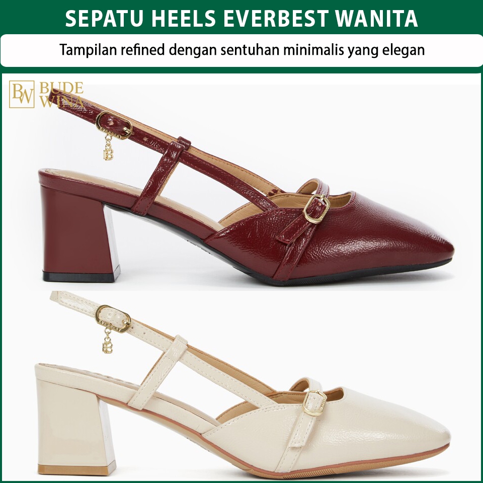HEEL EVERBEST HIGH HEELS WANITA TERBARU ORIGINAL BRANDED MERAH MAROON EVEW148