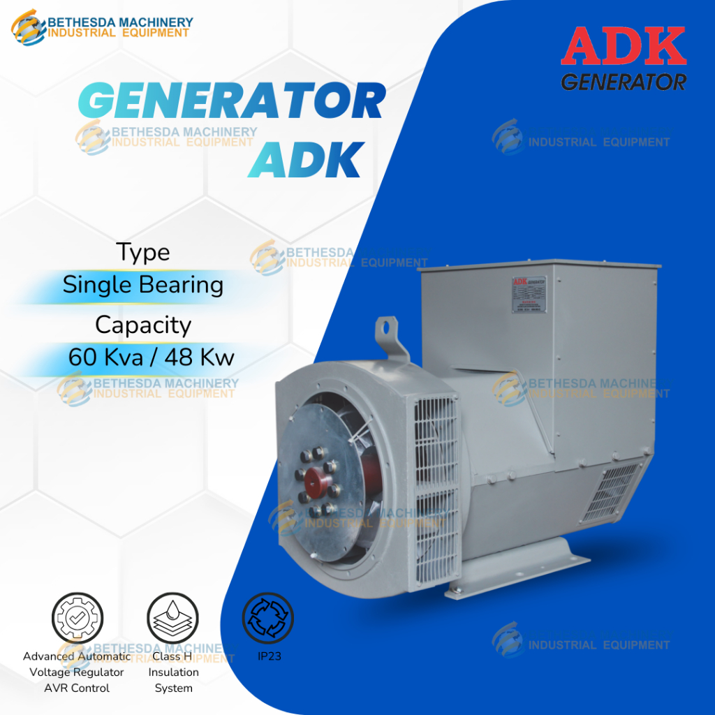 ADK GENERATOR 60KVA SINGLE / DOUBLE BEARING 60 KVA 48.000 WATT