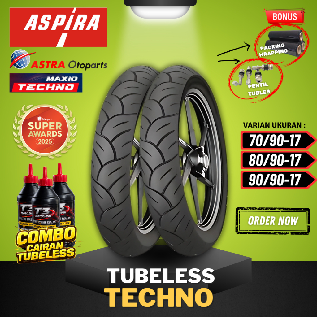 [READY COD] BAN ASPIRA TUBELESS / BAN TUBLES ASPIRA MAXIO TECHNO RING 17 / BAN LUAR ASPIRA RING 17 (