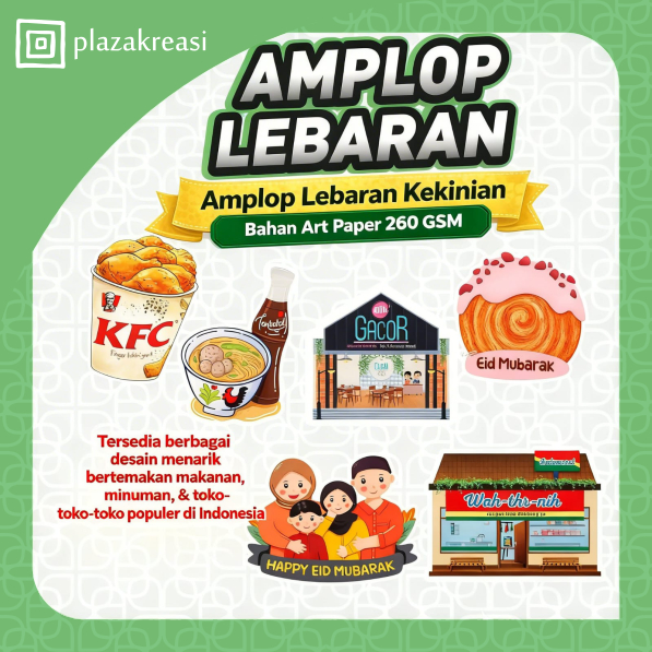 Amplop Lebaran Custom Desain | Amplop THR Idul Fitri Unik Full Color | Cetak Amplop Lebaran Satuan &