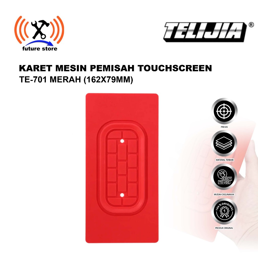 KARET SEPARATOR LCD TELIJIA TE-701 162X79MM ORIGINAL - RUBBER PAD SEPARATOR TELIJIA TE-701 MERAH ORI