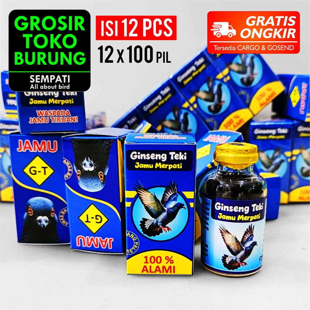 SEMPATI GROSIR Ginseng Teki Doping Merpati isi 12 box x 100 pil Jamu Herbal Vitamin Pil Obat Burung 