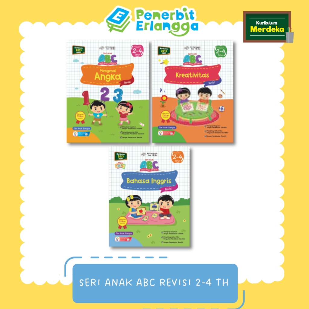 [Erlangga Official] Buku Seri Anak Abc: Mengenal Angka Revisi Usia 2-4 tahun