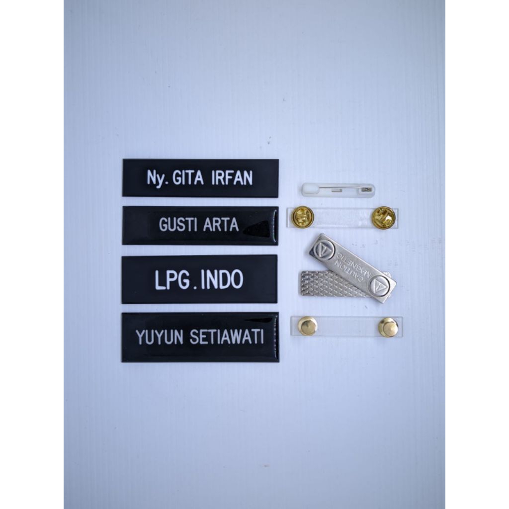 papan nama doff/Papan nama akrilik dop / Name tag PNS / nama dada / papan nama