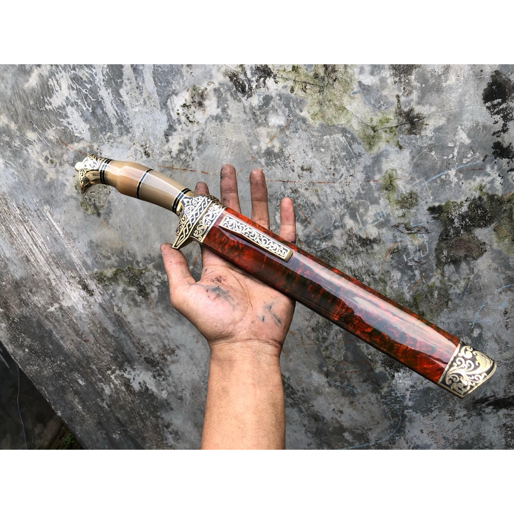 (P.O) Limited Edition Pisgal Vanadis 8 Exstra panjang 25cm,62HRC kayu burl (gratis stroping)