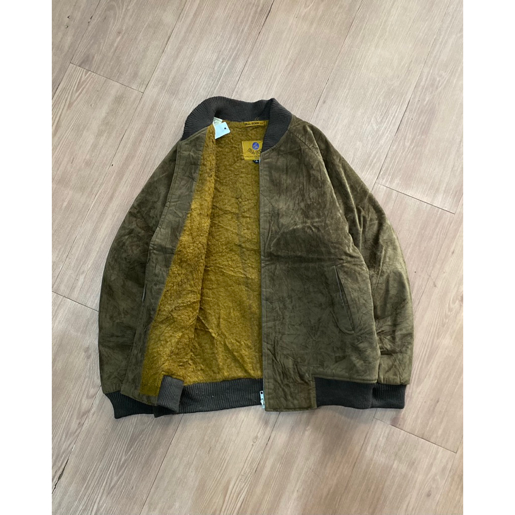 VINTAGE SUEDE BOMBER FAUX JACKET