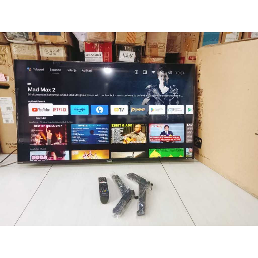 TV LED SHARP 42 IN ANDROID TV 4K UHD YouTube Digital TV Kondisi bekas 5966F