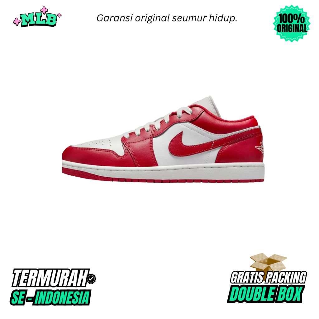 Sepatu Air Jordan 1 Low Summit White University Red