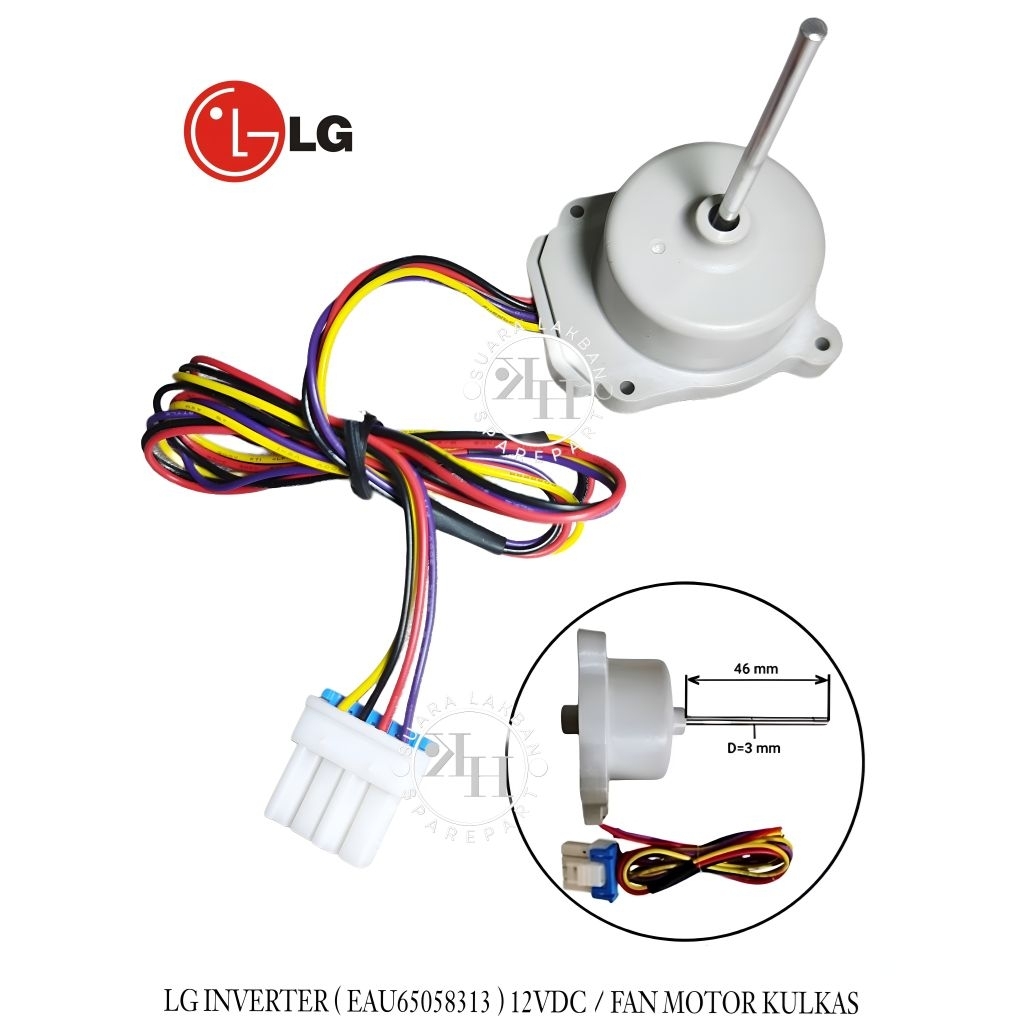 DINAMO KIPAS KULKAS LG Inverter ( EAU65058313 ) 12VDC, Fan motor kulkas 2 pintu lg inverter original