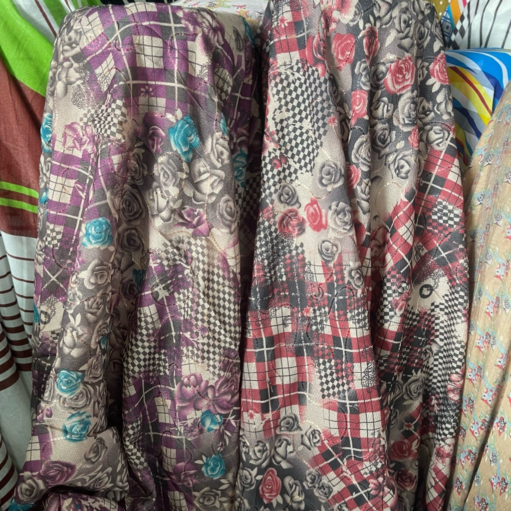 kain polo crepe motif embos premium - kain polo crepe motif bunga - kain crepe deluxe pj