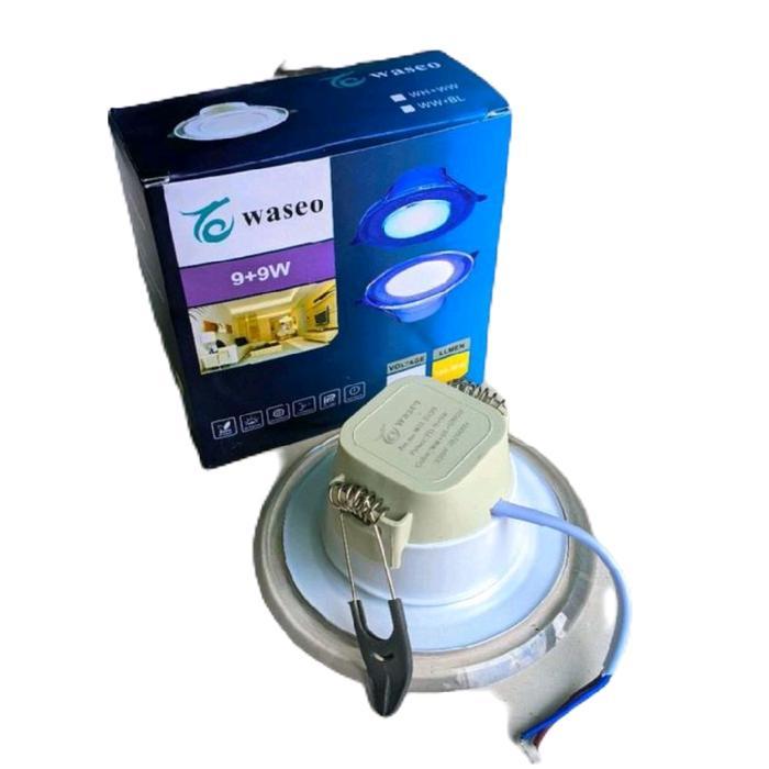 Lampu Led Plafon Downlight 3Warna 9Watt Nyala Putih Kekuningan Ungu Pink Soft