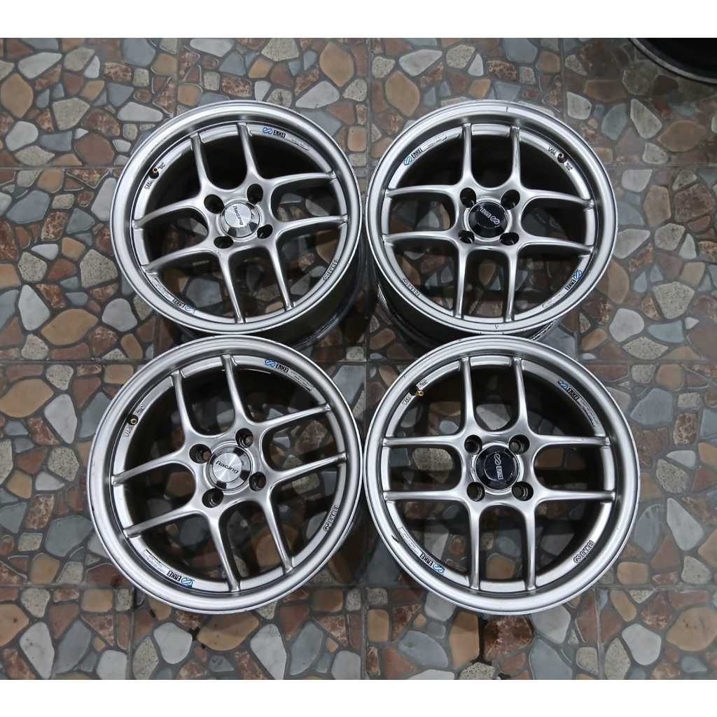 velg mobil bekas enkei r15 pcd 4x100 lebar 7 ET 35 cocok untuk Brio Alya Sigra Jazz dll