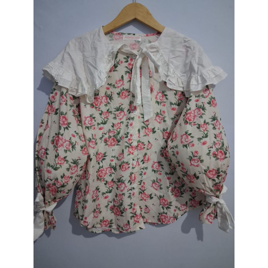 KATALOG 3 blouse baju tunik wanita bahan katun adem lengan balon sailor babydoll combi kombinasi tun