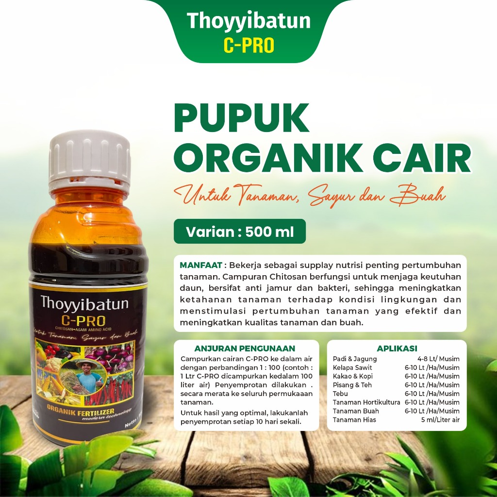 Javanic Labs | Pupuk Organik Cair Thoyyibatun C-PRO 500 ML - POC Pelebat Buah Sayur Padi Tanaman Hia