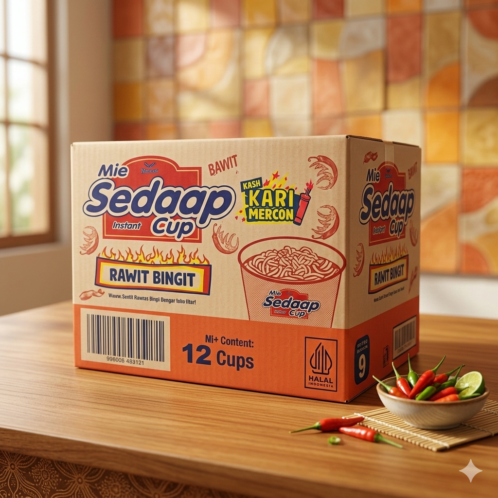 MIE SEDAP CUP KUAH 1 DUS ISI 12 CUP