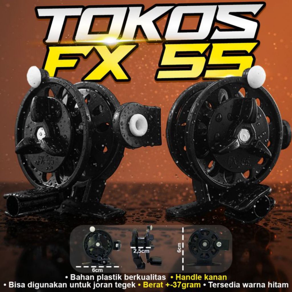 Reel Pancing FX55 Hitam – Kerekan Pancing Kuat & Halus Anti Karat