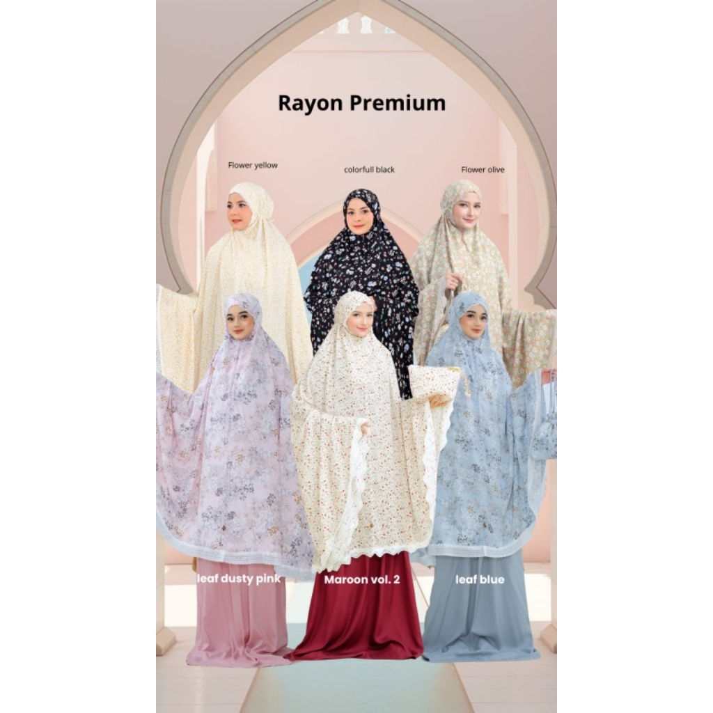 MUKENA DEWASA RAYON PREMIUM TRAVELLING MOSCHAHIJAB / MODEL 2IN1 MUKENA ADEM