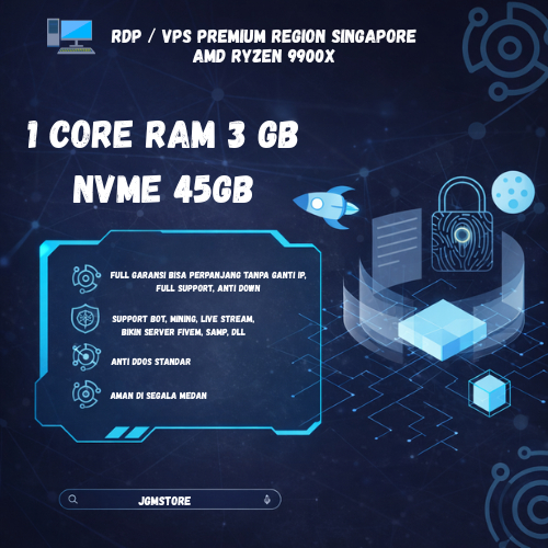 RDP / VPS RYZEN 9900X REGION SINGAPORE