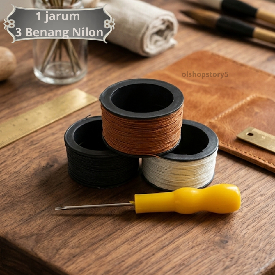 Jarum Jahit Sepatu / Benang Nilon / Jarum Jahit Sandal Sepatu / Alat Jahit Sol Sandal Sepatu E