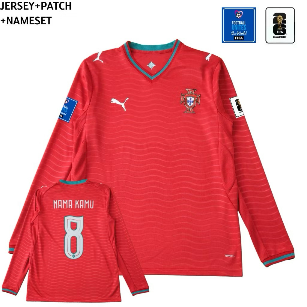 Jersey Portugal Home World Cup 2026 2027 Longsleeve - Jersey Portugal Lengan Panjang Piala Dunia Gea