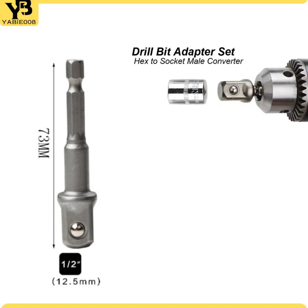Adapter Obeng Bor Cordless to Shock Socket 1/2"-73mm