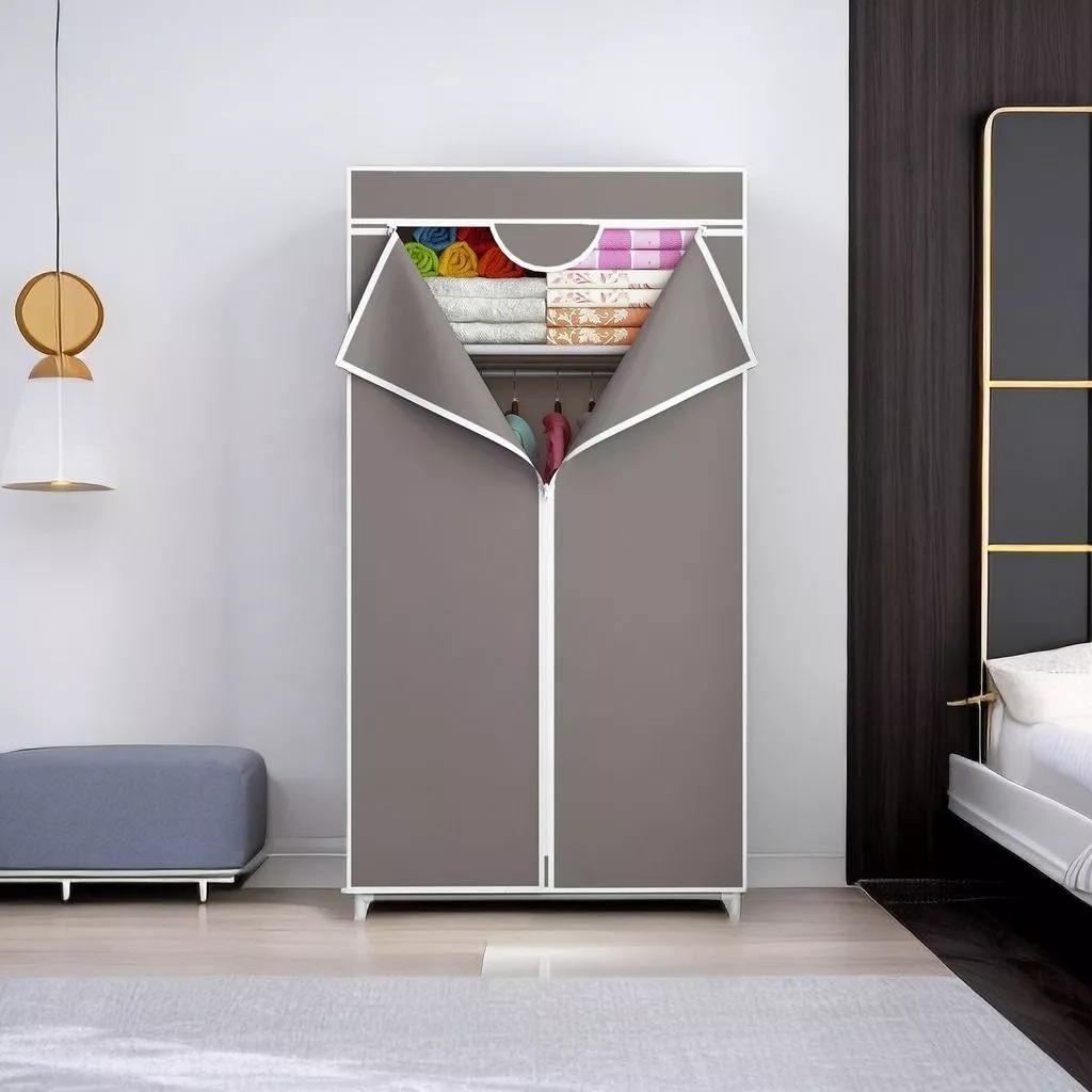 COD Lemari Pakaian Kain Lemari Portable /3 sekat lemari baju/Kain Portable lemari/Lemari Pakaian