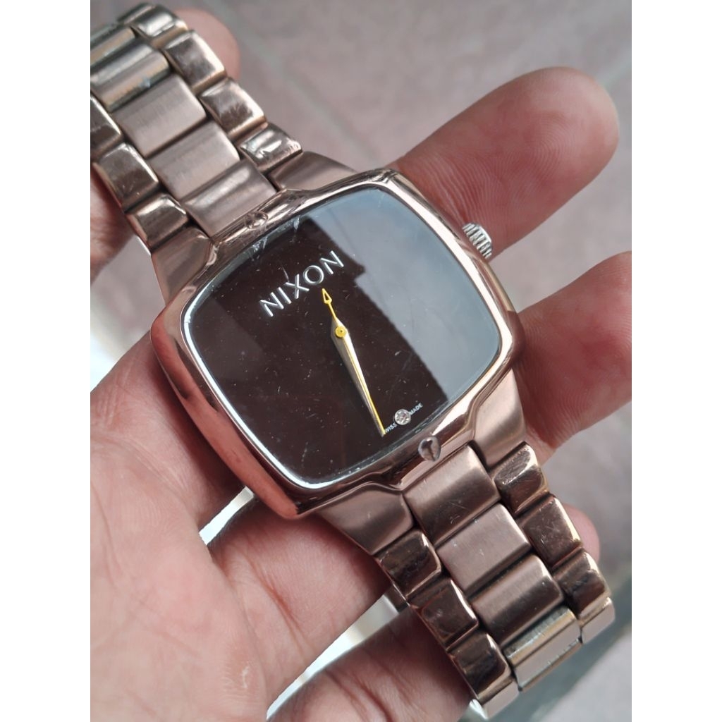 nixon all brown the player jam tangan pria original preloved/second/bekas