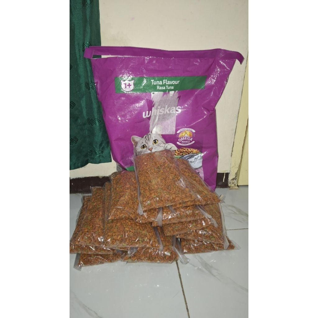 whiskas adult makanan kering dryfood kering 500gr  tuna flavor whiskas ori