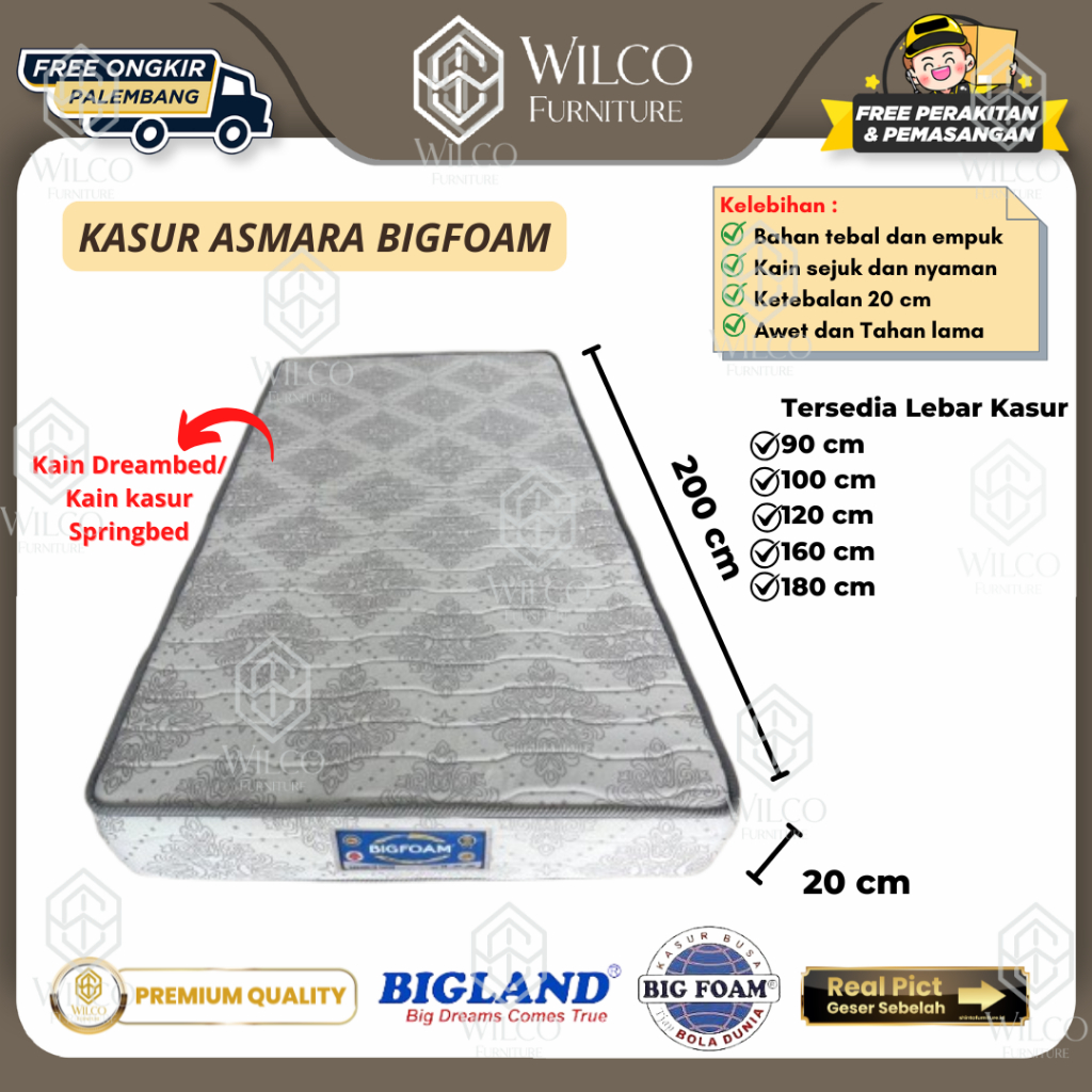 Kasur Asmara Bigfoam Tebal 20 cm | Kasur Asmara Bigfoam Bigland Kain DBD