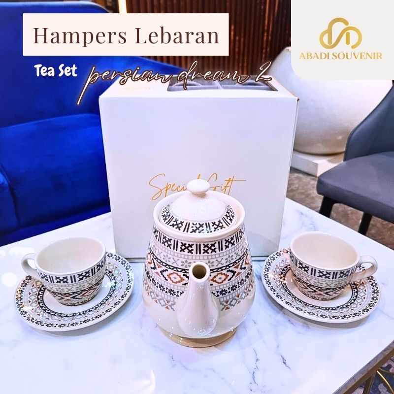 Hampers Lebaran Tea Set Keramik Viral Aesthetic Premium Abadi Souvenir