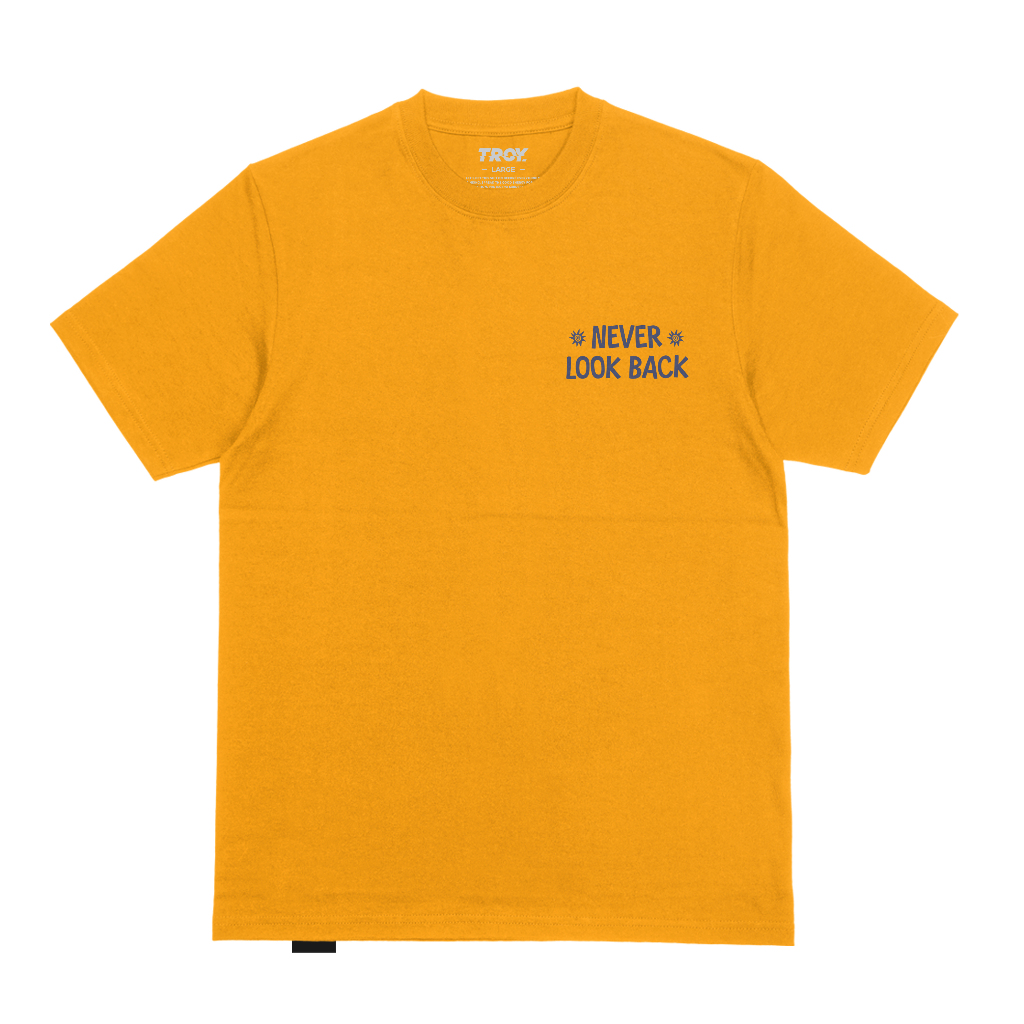 Troy Company Tshirt Yellow Mustard Never Look Back - Kaos Kuning Mustard Lengan Pendek MTD 3559