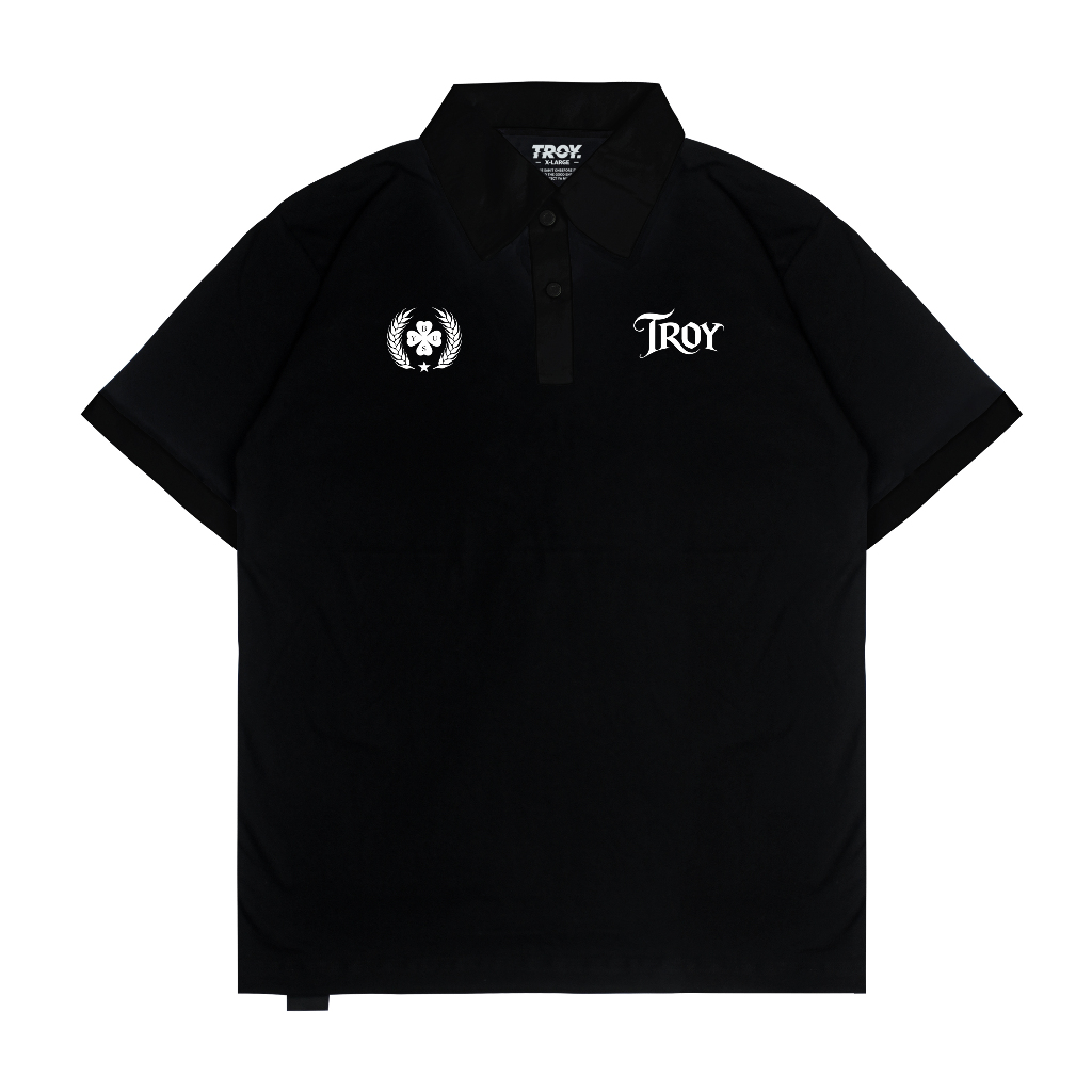 Troy Company Wangky Polo Shirt Full Black Sovereign - Kaos Polo Wangki Hitam WKD 3560