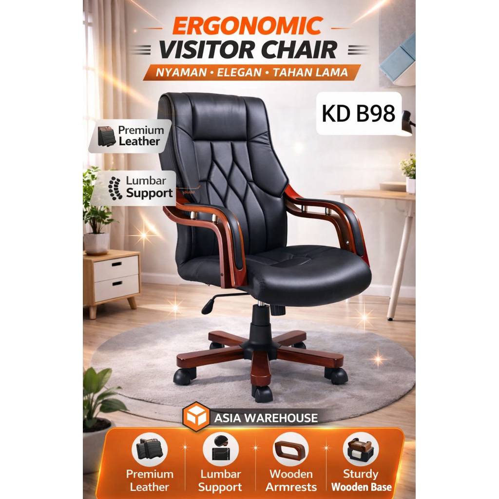 Kursi Kerja Kantor Murah IMPORT / Kursi Kerja KULIT  Manager Minimalis  / MEDAN SUMUT