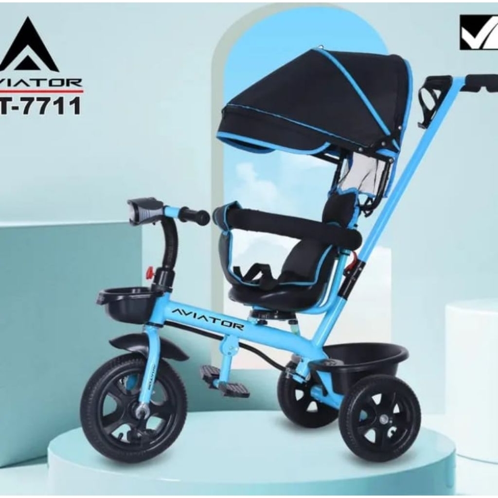 Sepeda Anak Roda 3 Tiga Tricycle Stroller Aviator AT-7711 by Pacific