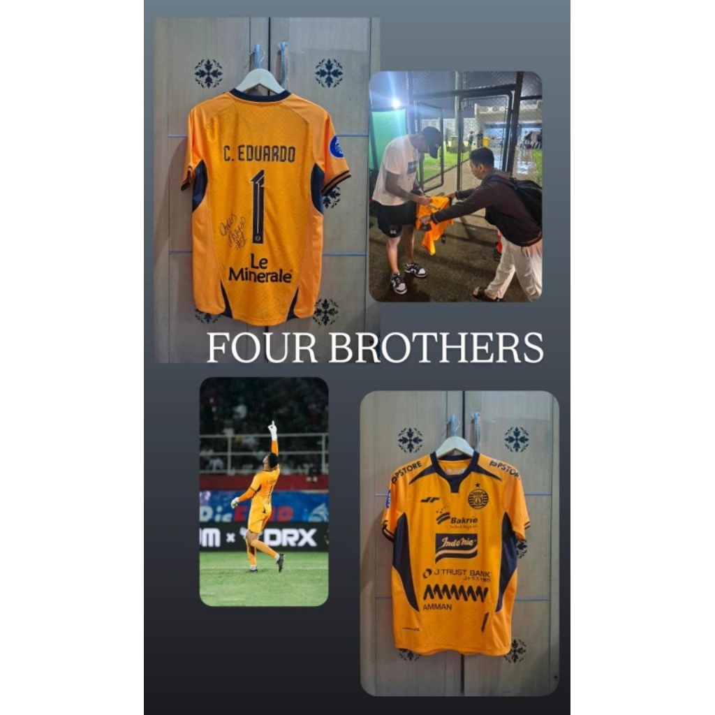 Jersey Persija Goalkeeper Eduardo + Signed Original Juara 2024